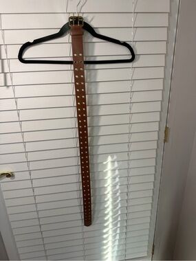 Brown Studded Leather Belt